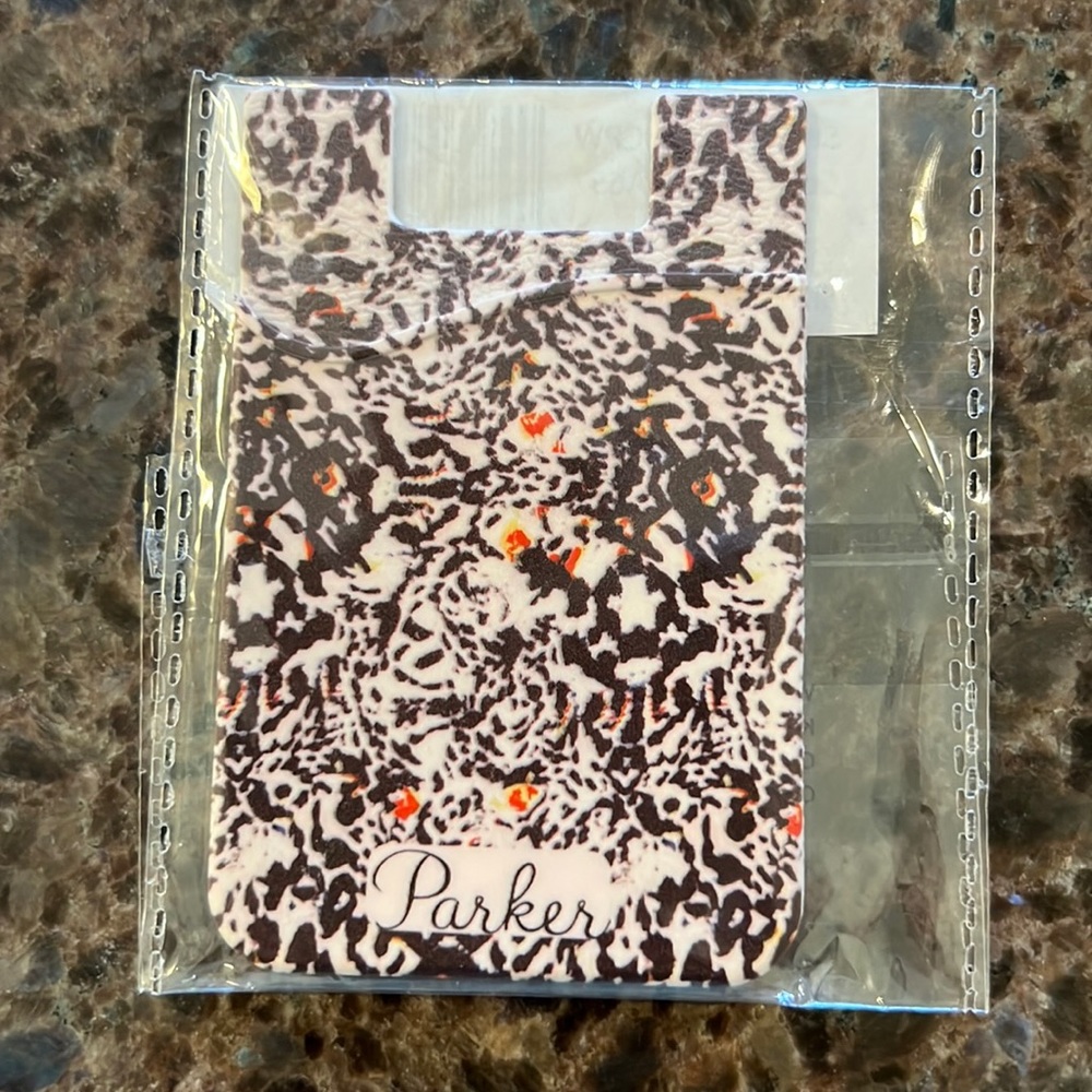New in package Parker sticky phone card case pink cheetah print